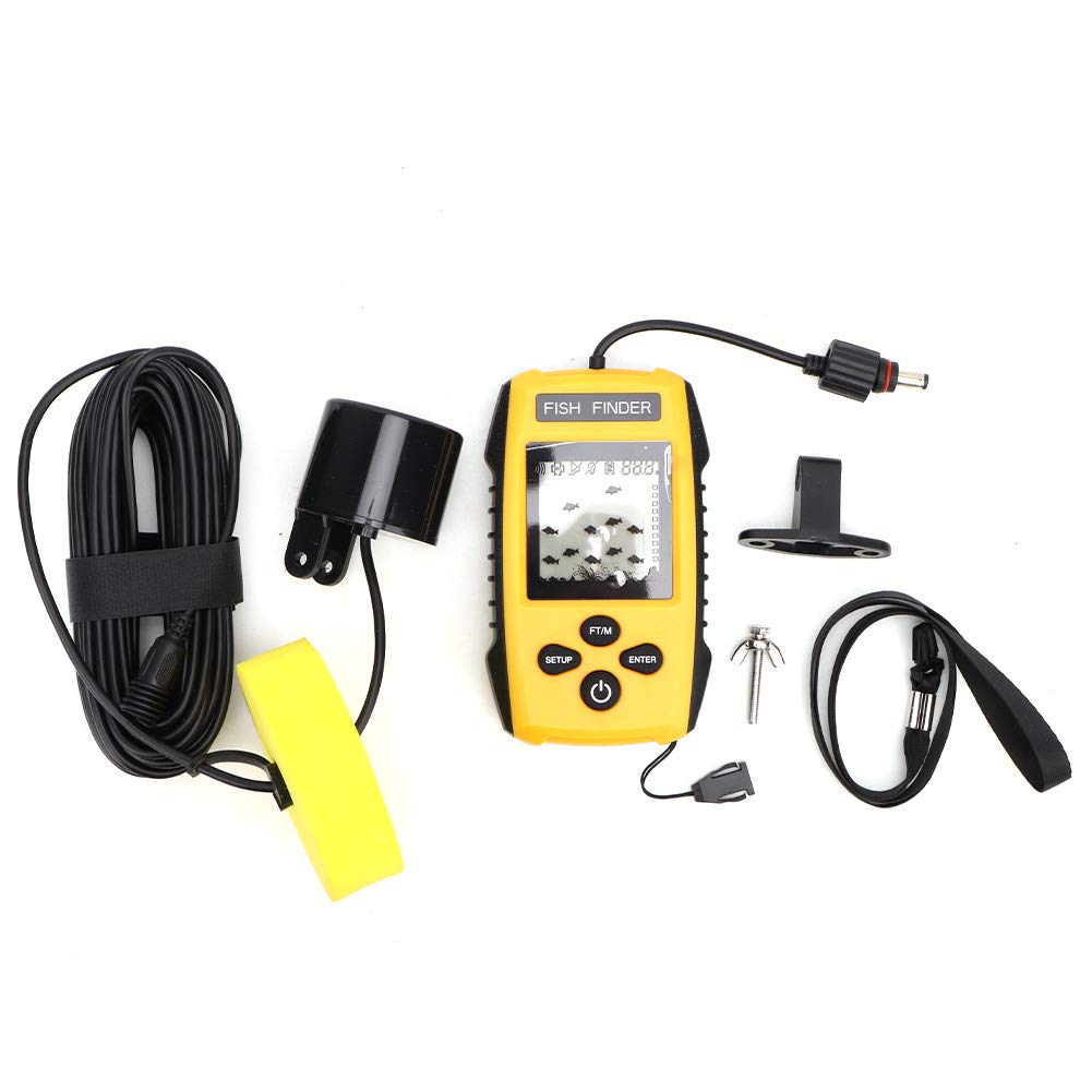 Agatige Portable LCD Display Fish Finder, Ice Kayak Boat Fishing Depth Finder, Sonar Sensor Transducer TL88