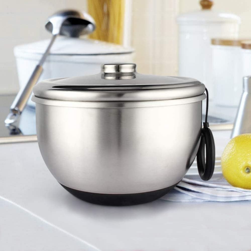 Salad Spinner Manual Large Capacity Fruit Vegetable Dryer, Ring Pull Type Multifunctional with Drain Sieve Quick Dry, Stainless Steel