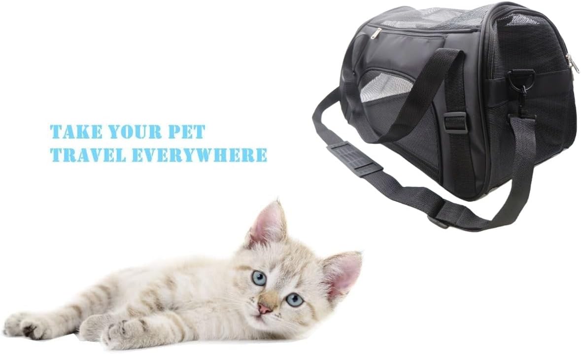 ZaneSun Cat Carrier,Soft-Sided Pet Travel Carrier for Cats,Dogs Puppy Comfort Portable Foldable Pet Bag Airline Approved (Small Rosered)