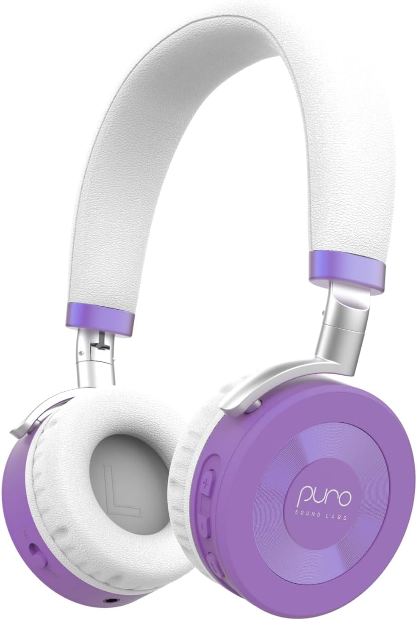 JuniorJam Plus Volume Limiting Headphones for Kids, Foldable & Adjustable Bluetooth Headphones, 22-Hour Battery Life USB-C Charging (Black)