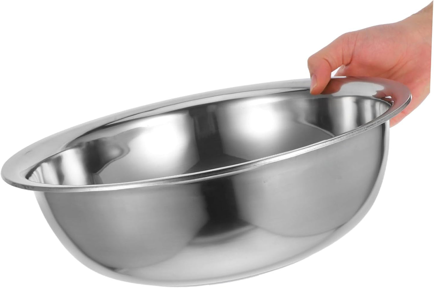 Lurrose Extra Large Stainless Steel Mixing Bowl Food Grade Vegetable Container for Kitchen