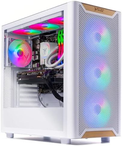 Skytech Nebula Gaming PC Desktop, Intel i5 14400F 2.5 GHz (4.7GHz Turbo), NVIDIA RTX 5060 8GB, 1TB NVMe SSD, 16GB DDR5 RAM 6000, 650W Gold PSU, Wi-Fi, Win 11