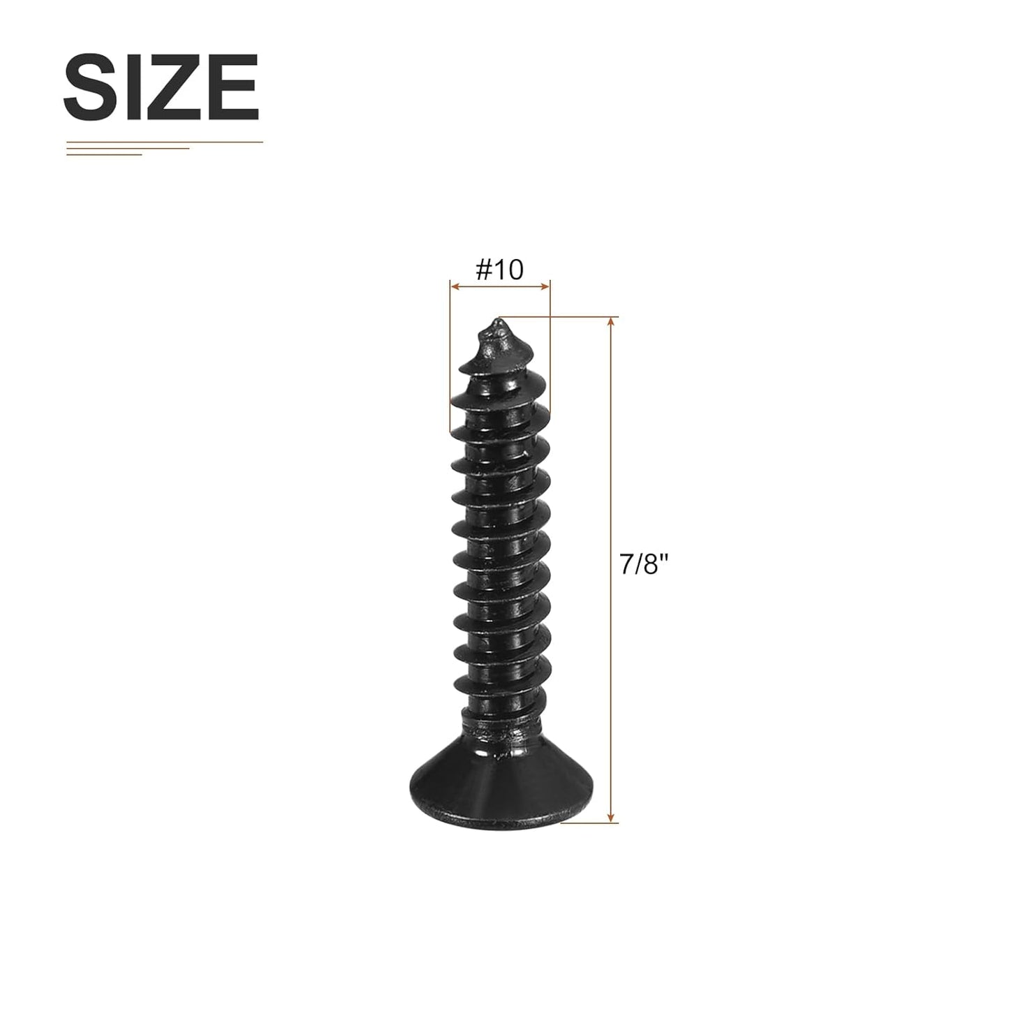 DTGN 100Pcs #8x1 Flat Head Wood Screws, 304 Stainless Steel Phillips Self Tapping Screws - Good for Woodworking, Furniture - Silver