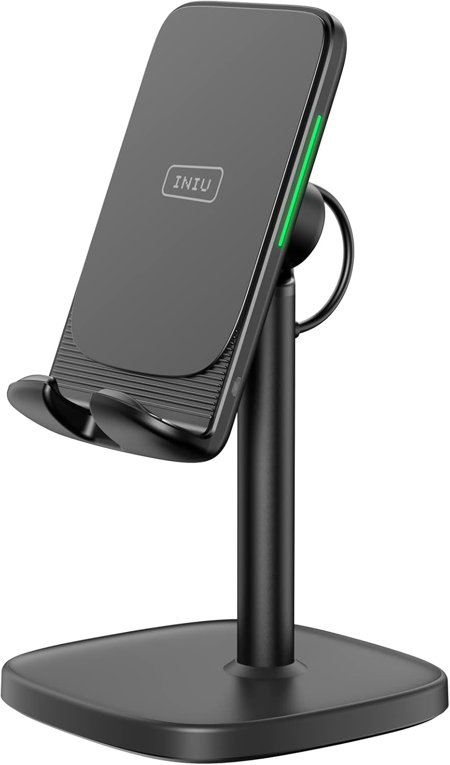 Wireless Charger, INIU 15W Qi Adjustable Fast Wireless Charging Station, Desktop Charging Dock Stand with Sleep-Friendly Adaptive Light for iPhone 15 14 13 12 Pro Samsung Galaxy S22 S21 Note 20 Google