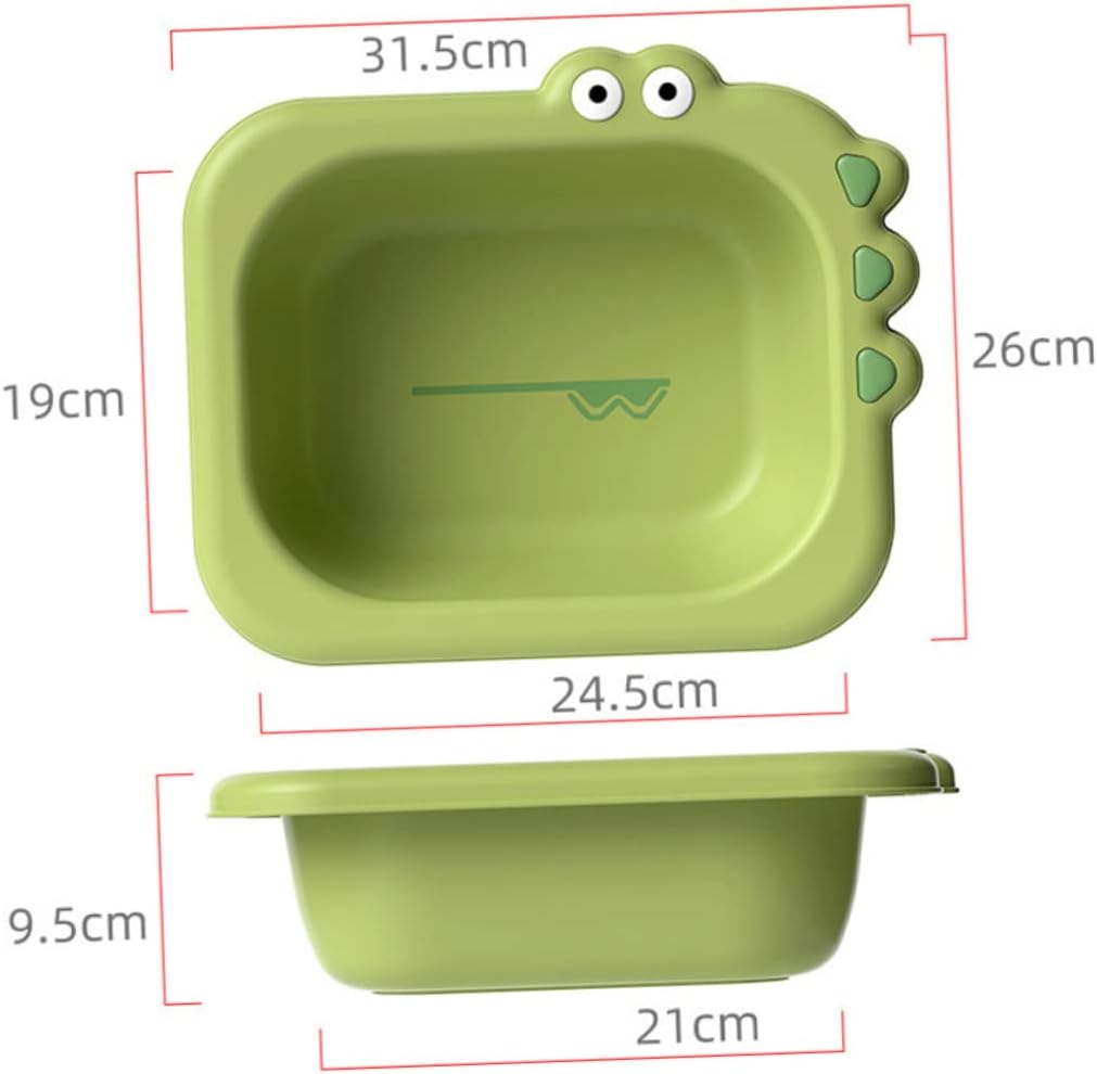 ERINGOGO Large Green Baby Wash Basin for Infants Portable Cartoon Boys and Girls Bath Tub Suitable for Newborns and Toddlers