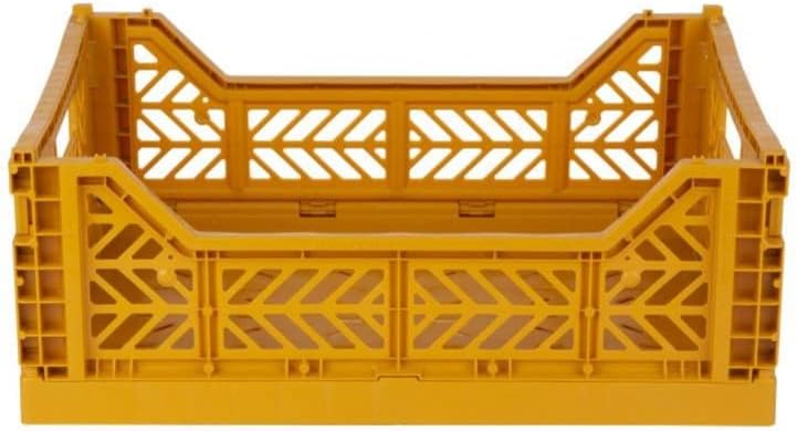 AYKASA Collapsible Storage Bins, Plastic Crate for Storage, Collapsible Crate, Utility Stackable Box (Small, Arctic blue)