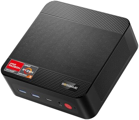 BOSGAME P4 Gaming Mini PC Ryzen 7 5700U 32GB RAM 1TB NVMe M.2 2280 SSD, 11-Pro OS Mini Computers, Micro PC 4K 60Hz Triple Display, HDMI+DP+Type-C, WiFi 6E, BT5.2, PD3.0, Dual 2.5GbE LAN