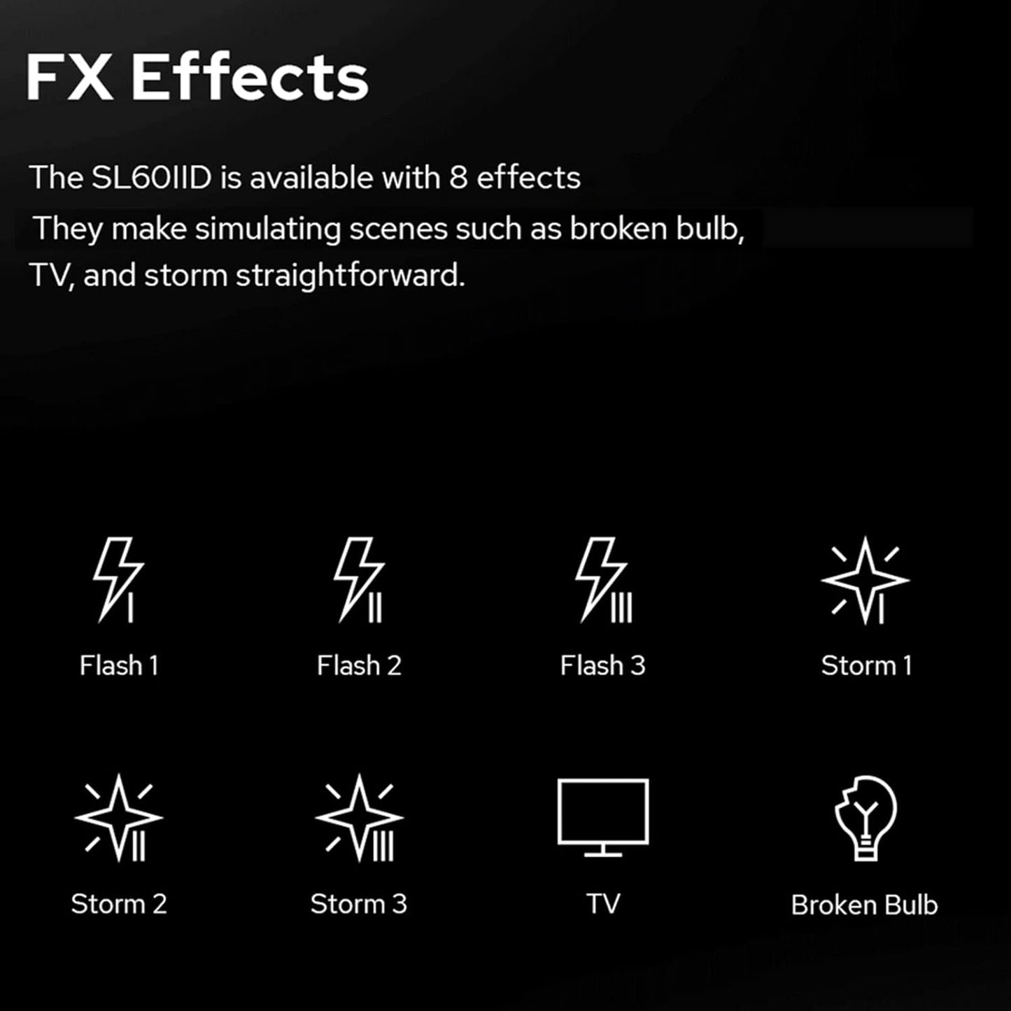 Godox SL60IID Portable Studio LED Video Light 70W Photography Fill Light 5600K±200K Built-in 8 FX Lighting Effects Bowens Mount APP/2.4G Wireless/On-Board Control for Home Studio