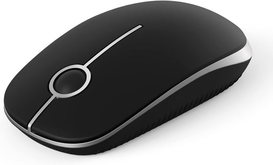 Wireless Mouse, Vssoplor 2.4G Slim Portable Computer Mice with Nano Receiver for Notebook, PC, Laptop, Computer-Black and Silver