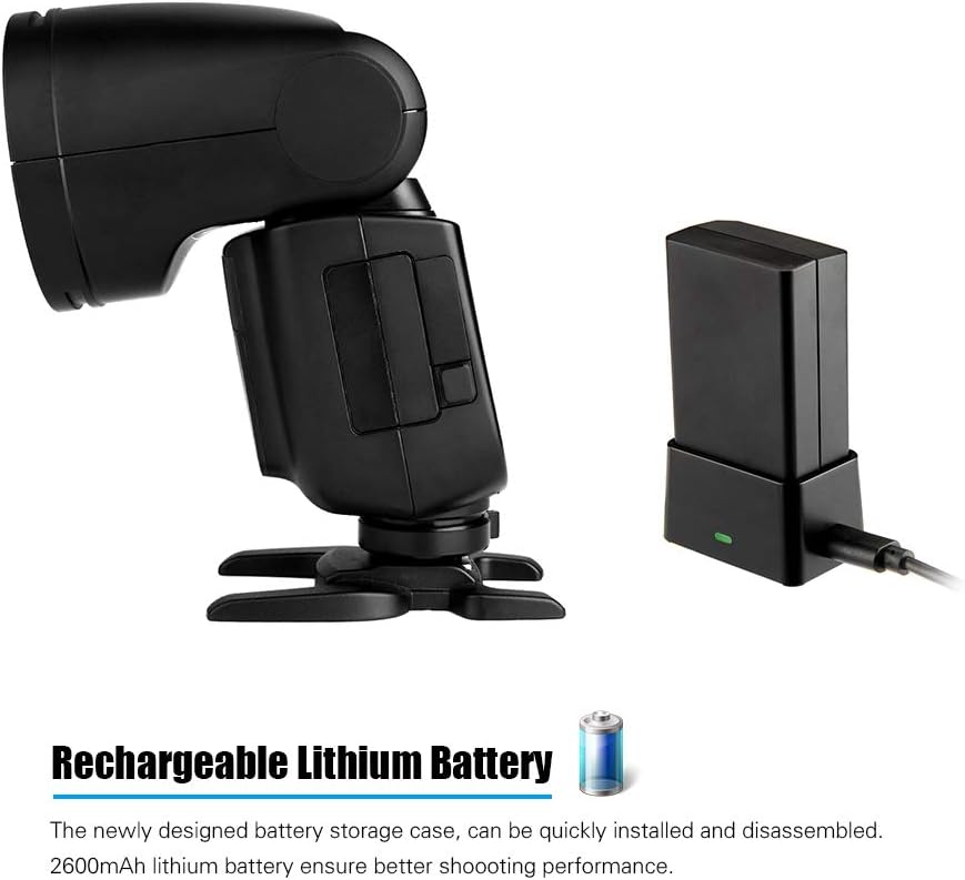 Godox V1S Professional Camera Flash Speedlite Speedlight Round Head Wireless 2.4G Fresnel Zoom Compatible with Sony Cameras for Wedding Portrait Studio Photography