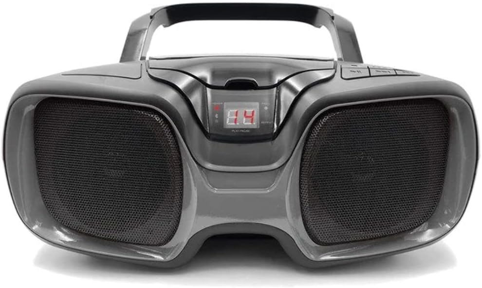 Sylvania SRCD1037BT-BLACK/TITANIUM Bluetooth Portable CD AM/FM Radio Boombox (Black)