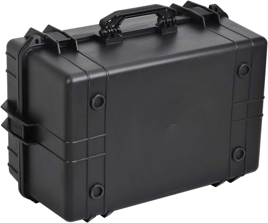 MEIJIA Portable Waterproof Protective Hard Case,Camera Case with Customizable Fit Foam Inserted, Elegant Black (9.17"x 7.56"x4.33")