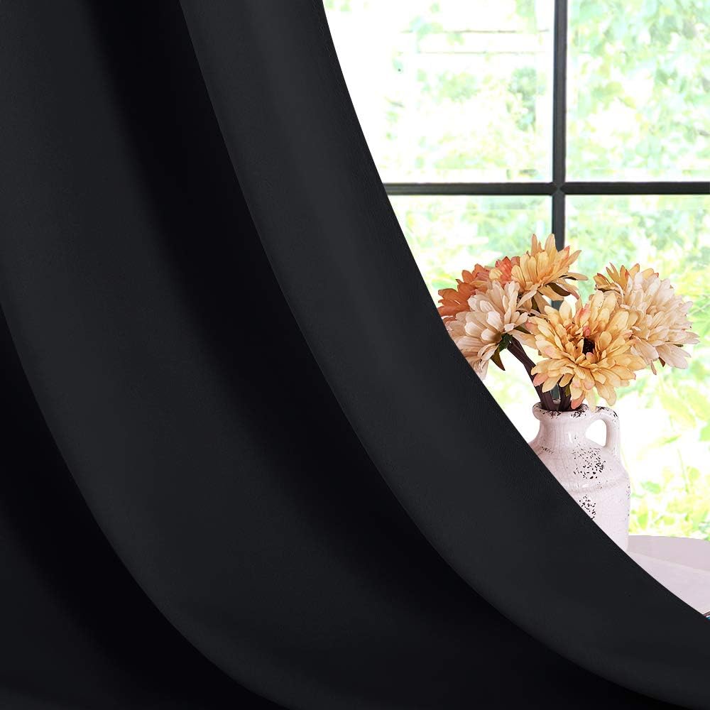 NICETOWN Blackout Curtains 2 Panels for Bedroom- Thermal Insulated Grommet Blackout Curtains 63 Inches Long for Living Room/Kitchen Rideaux occultants (2 Panels, W42 x L63 -Inch,Grey) - PuriLite