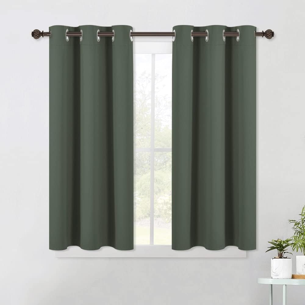 NICETOWN Blackout Curtains 2 Panels for Bedroom- Thermal Insulated Grommet Blackout Curtains 63 Inches Long for Living Room/Kitchen Rideaux occultants (2 Panels, W42 x L63 -Inch,Grey) - PuriLite