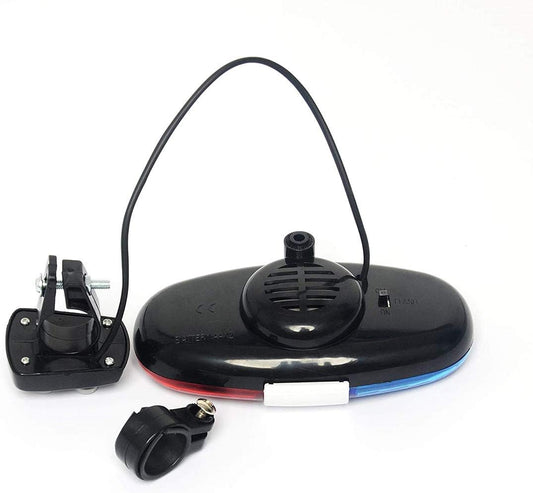 HaetFire Bicycle Police Sound Light Bike LED Light Electronic Horn Siren Horn, 6 LED Light 4 Sounds Trumpet Cycling Horn Bell Siren, Warning Safety Light Waterproof Bicycle Police Light - PuriLite