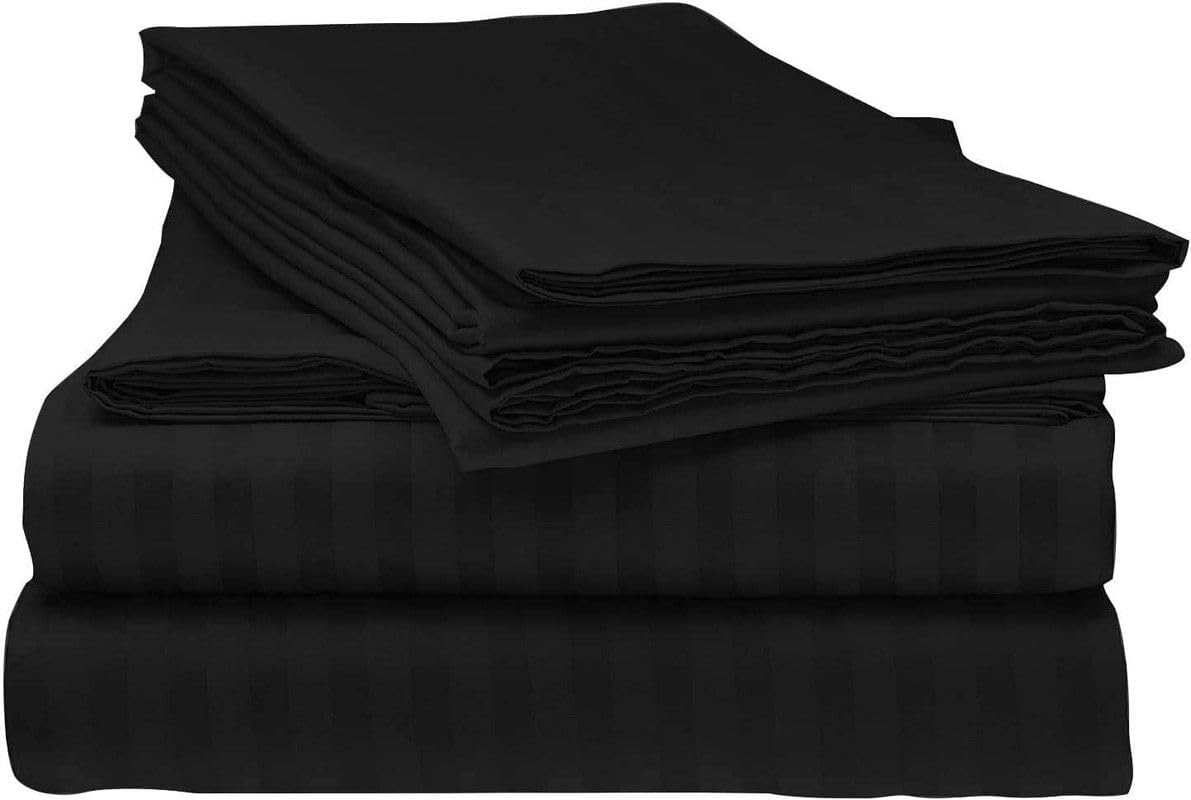 Linen Sheets 100% Egyptian Cotton- Twin-XL Sheet Set 4 Piece- 1000 Thread Count- Fits Upto 18" Deep Pocket- Long Staple Cotton Bedding, Sateen Weave-Light Blue Solid