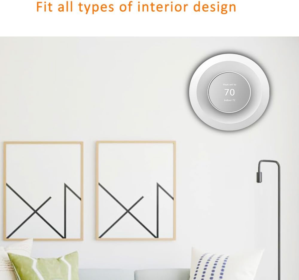 Wall Plate Made for The Nest Thermostat 2020 | Google Nest Thermostat Trim Kit Accessory | Easy Installation | Black