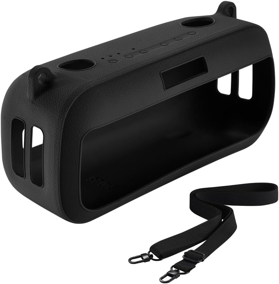 Carrying Silicone Cover Case Compatible with New Bose SoundLink Max Portable Speaker (Black)