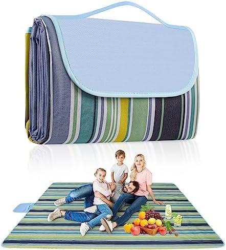 Habaylin Picnic Blanket Large, 79"X79" Waterproof Extra Large Beach Blanket, Foldable Picnic Blanket for Hiking, Party, Camping on Grass Sandproof Handy Picnic Mat