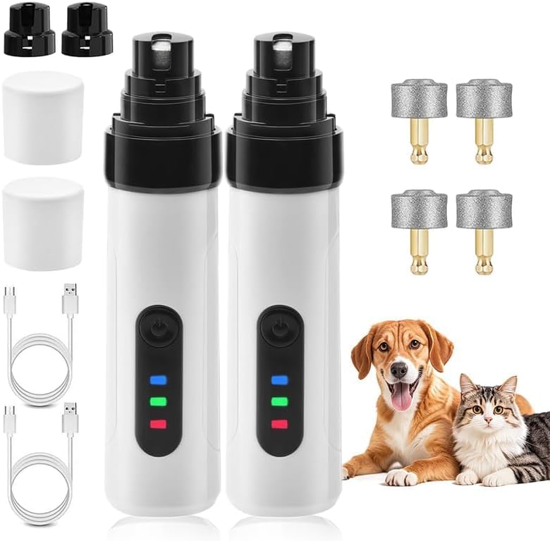Heusom Silent Groom Pro Nail Grinder, Pet Nail Trimmer, Rechargeable USB Charging Pet Nail Grinder for Dogs and Cats, Pet Paws Grooming Smoothing Tool (1pcs)