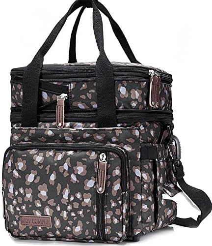 Lunch Bag Women Insulated Lunch Box for Work, Purple Expandable Large Lunch Bags, Leakproof Double Deck Lunch Box Cooler Bag(Purple)