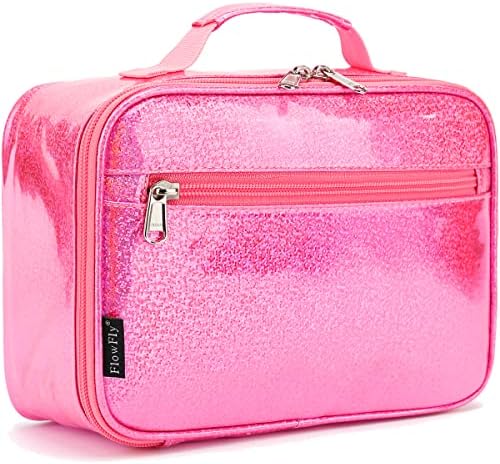 FlowFly Kids Lunch Box Insulated Soft Bag Mini Cooler Back to School Thermal Meal Tote Kit for Girls, Boys, Black