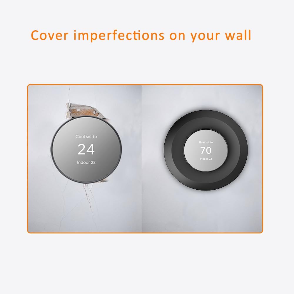 Wall Plate Made for The Nest Thermostat 2020 | Google Nest Thermostat Trim Kit Accessory | Easy Installation | Black