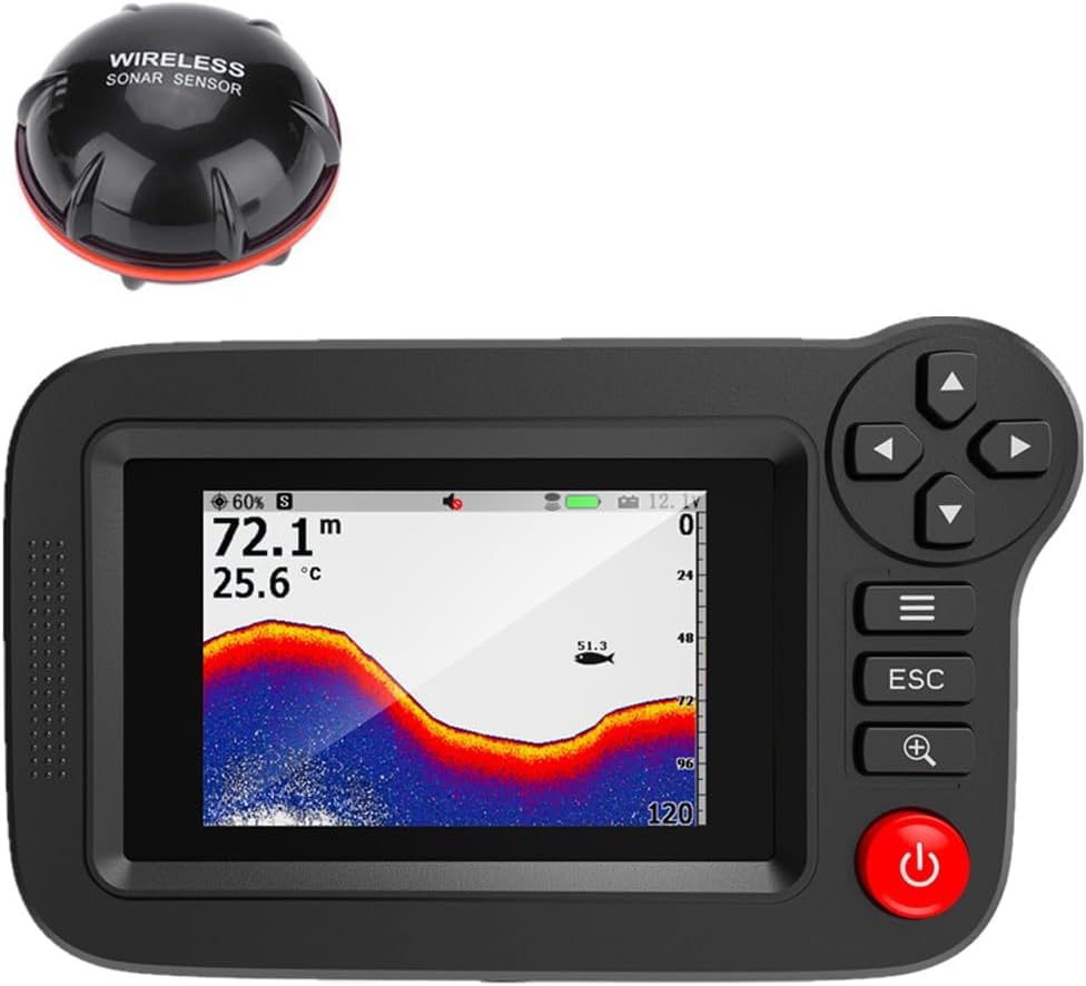 Wireless Sonar Fish Finder Color Screen Fishing Detector Underwater Depth Sounder