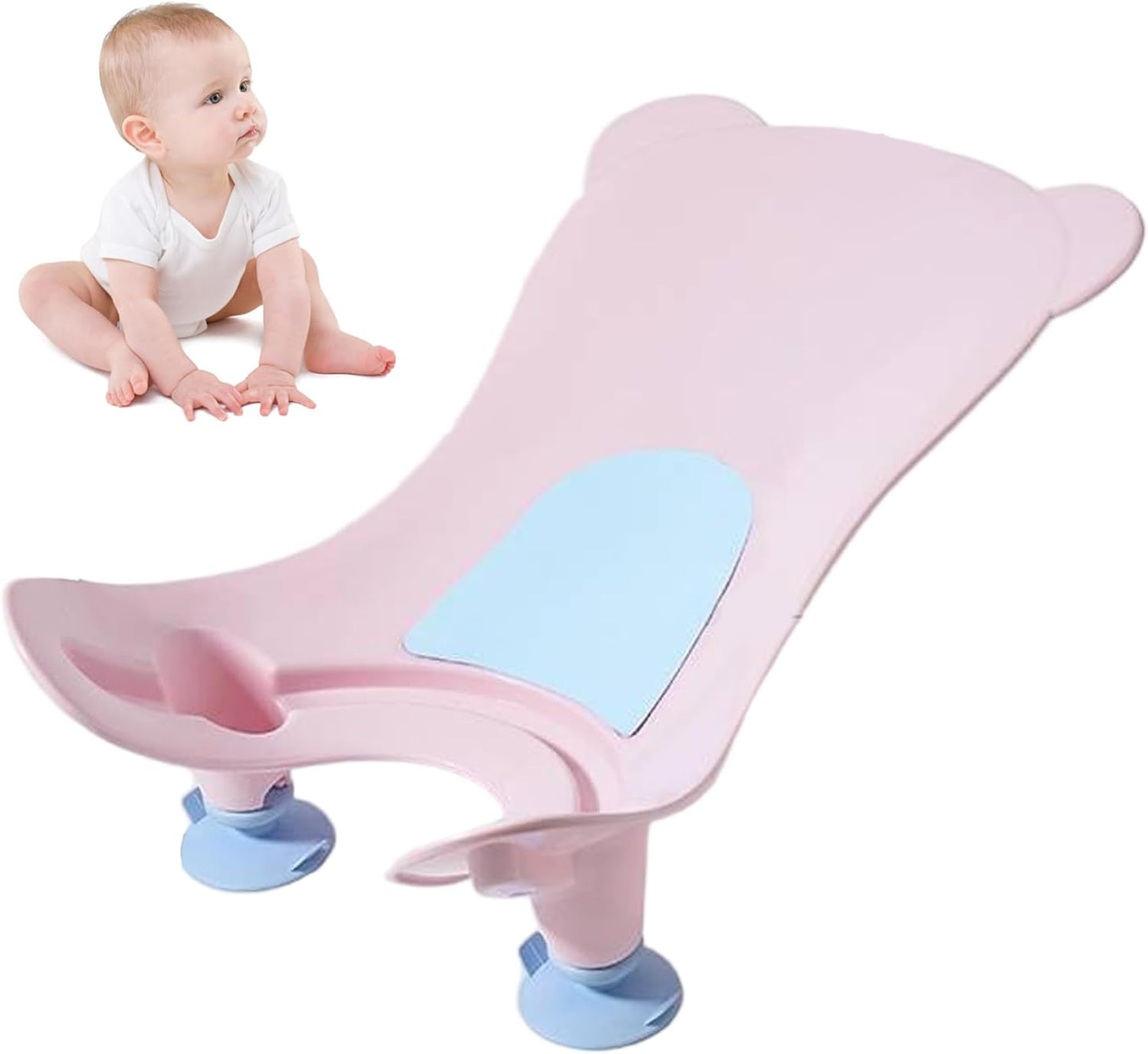 Baby Sink Bath with Suction Cup, Portable Sink Baby Bath with Hanging Hole, Buttock Support Washing Tool for Counter Bathtub Daily Use| Bather for
