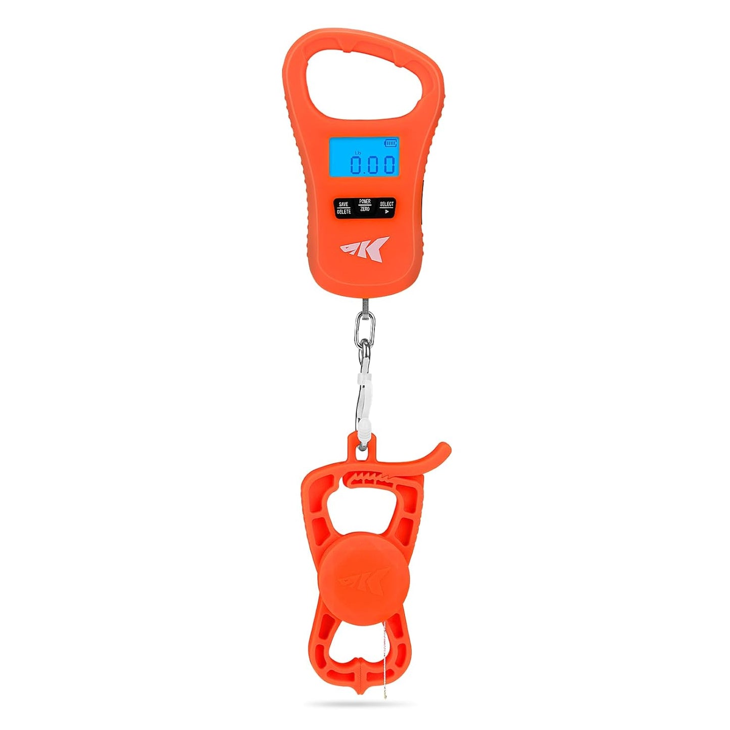 KastKing Fish Scale with Lip Gripper, ToughTide USB Charging Fishing Scale Built-in Measuring Tape, 65lb Capacity, Ultra-Thin Digital Fish Scale, LCD Display, Ergonomic Handle, Black Combo