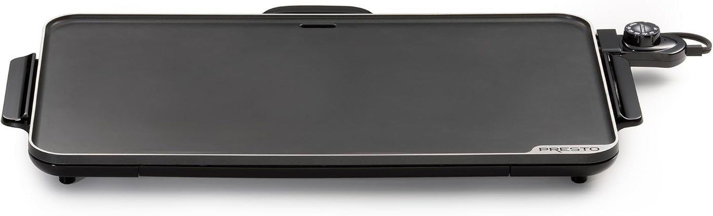 Presto 07072 22-Inch Extra Large Griddle, 22"x 13", Low Profile Design, Ceramic Nonstick, Black