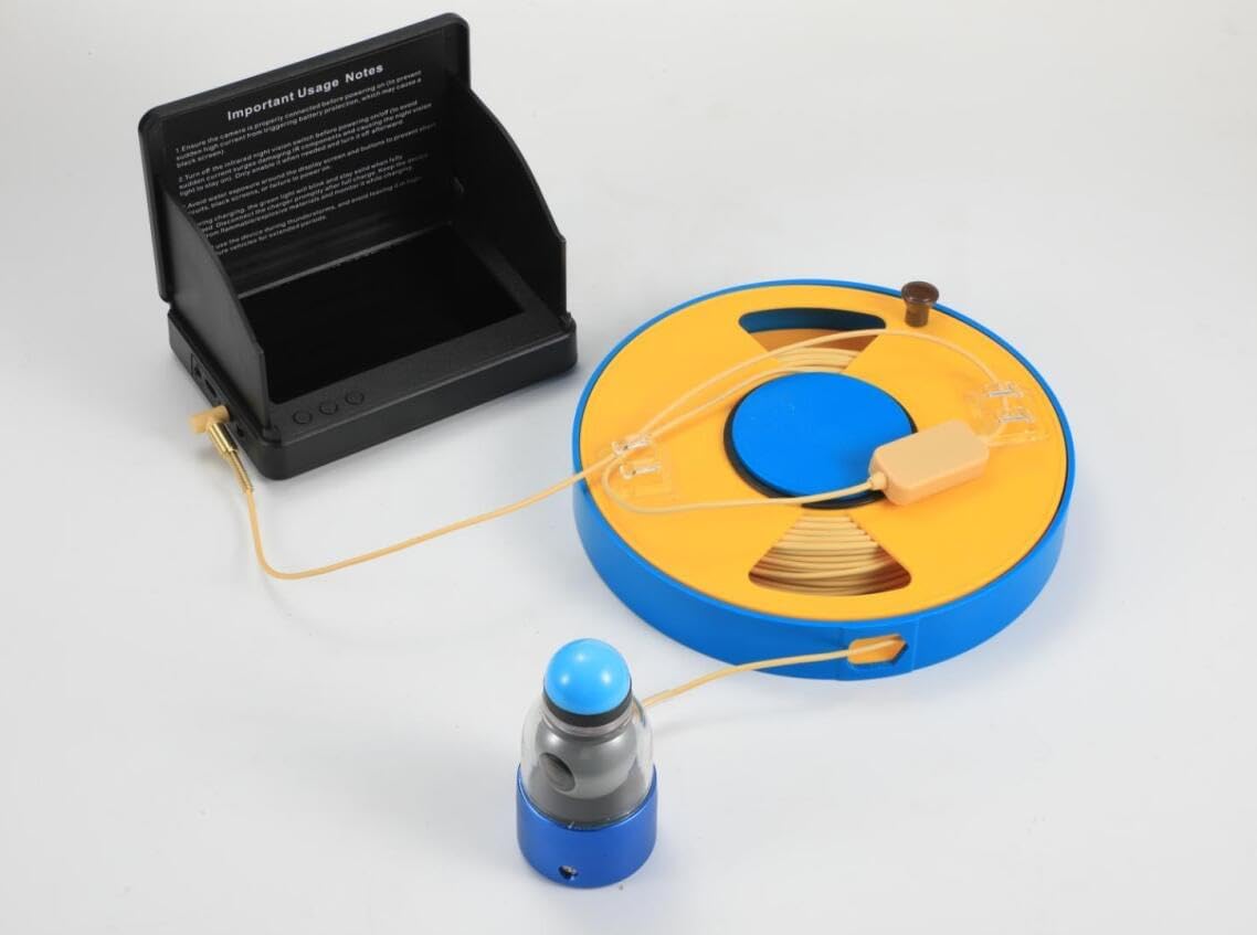 360° Underwater Fishing Camera with 5 Inch Portable Monitor Night Performance Fishfinder 1000 TVL 30M Cable