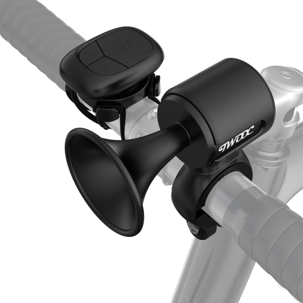 LESOVI Electric Bike Horn, 120dB Electronic Bicycle Bell with 300mAh Rechargeable Battery Operated/IPX5 Waterproof, Loud Bike Bell for Adults/Kids