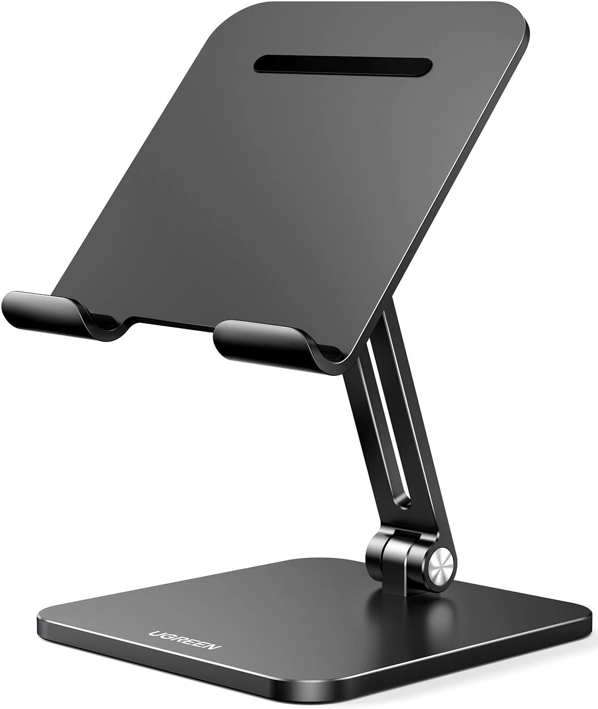 UGREEN Tablet Stand for Desk, Aluminum Stand for iPad Extended Height, Adjustable Foldable Portable Desktop Stand Holder for iPad Pro 12.9 11 9.7 10.5 iPad Air Mini Galaxy Surface iPhone 14 Pro, Grey