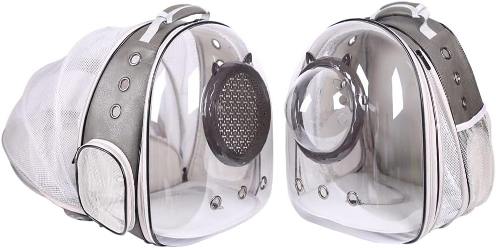 LAIRIES Dual Expandable Cat Backpack Carrier Front & Back Extension Pet Backpack Carrier, Fit up to 20 lbs, Bubble Capsule Dog Backpack Travel, Hiking & Outdoor Backpack (CL-Star Blue, Dual Extension)