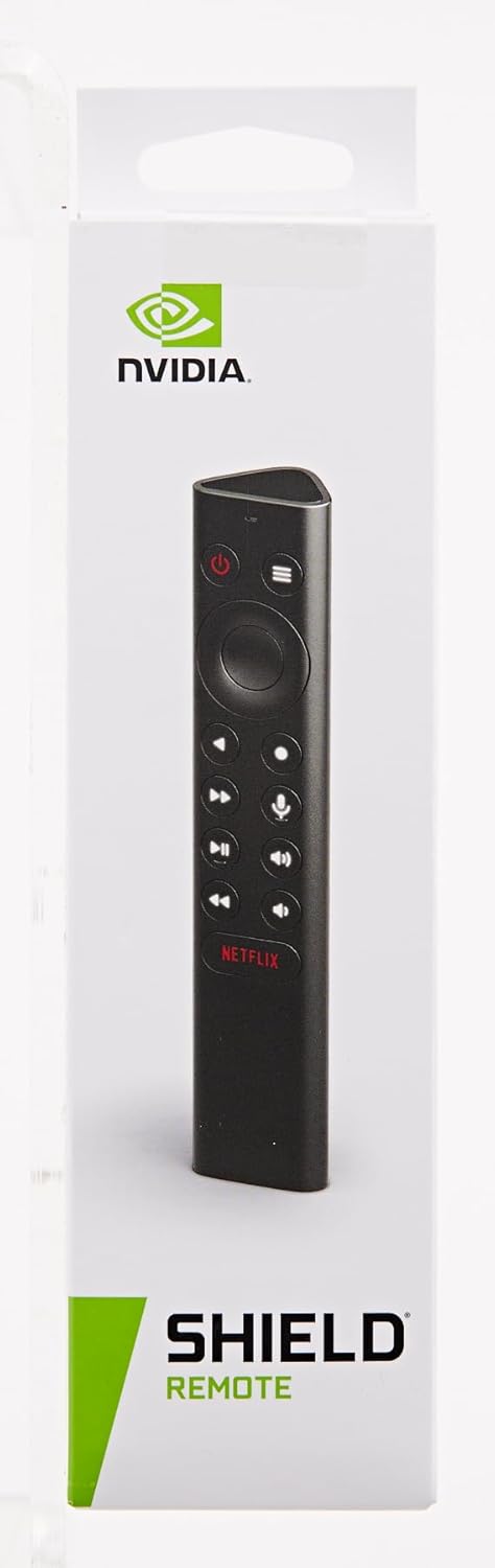 NVIDIA SHIELD Remote; Voice Search, Motion-Activated, Backlit Buttons, Customizable Menu Buttons, and IR Blaster to Control your TV, Black