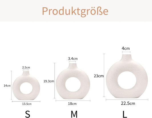 CEMABT Vases for Pampas Grass,Creative Vase Modern Home Decor,Handmade Vase White Ceramic Dried Flowers Craft Ornaments for Office Home Decoration