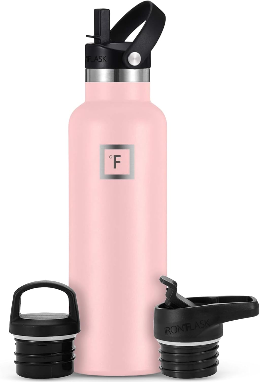 Camping & Hiking Hydration Canteens - 24oz 3 Lids (Narrow Straw/Spout Lid) Leak Proof Vacuum Insulated Stainless Steel - Hot & Cold Double Walled Sports Water Bottle