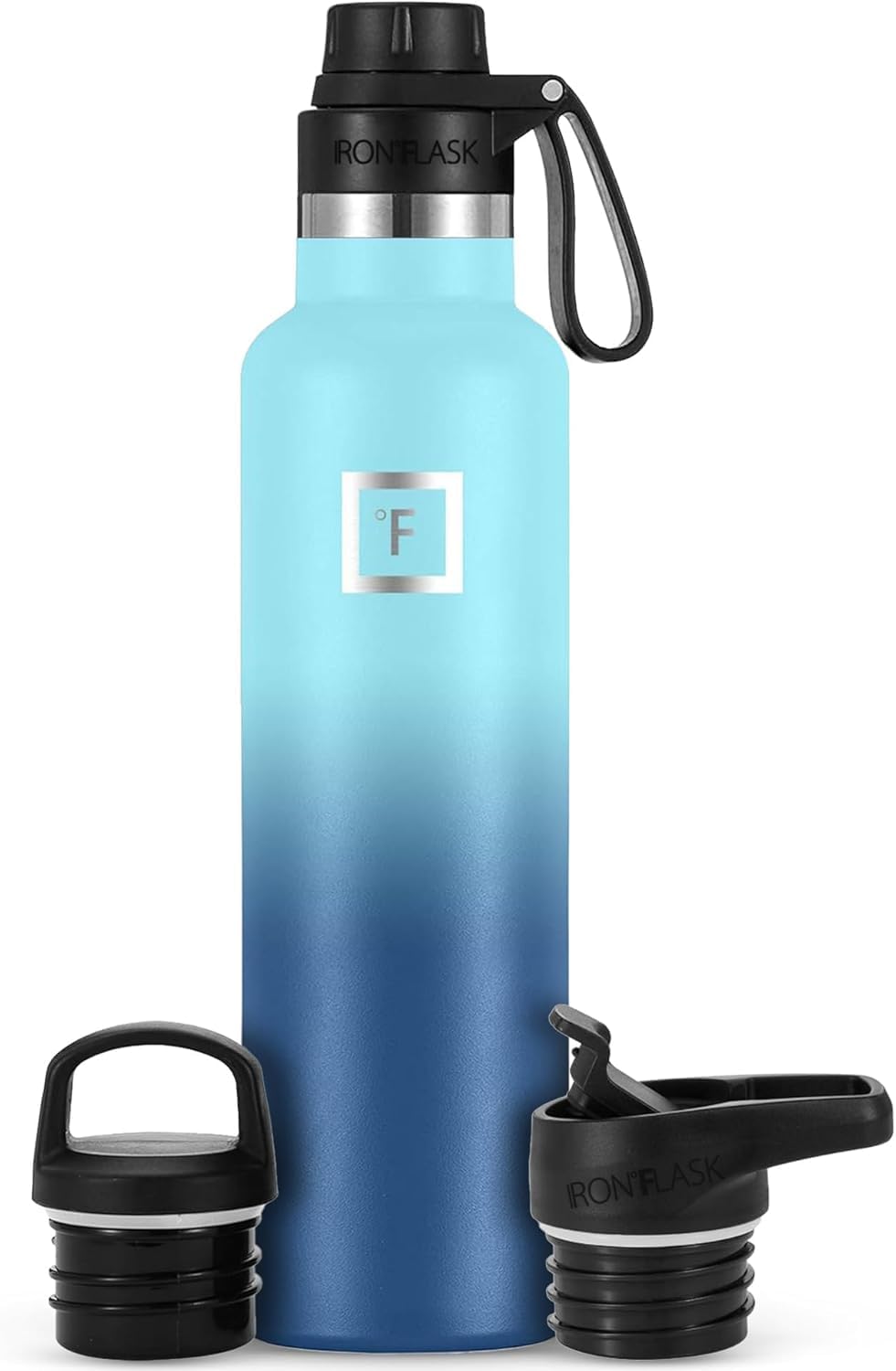 Camping & Hiking Hydration Canteens - 24oz 3 Lids (Narrow Straw/Spout Lid) Leak Proof Vacuum Insulated Stainless Steel - Hot & Cold Double Walled Sports Water Bottle
