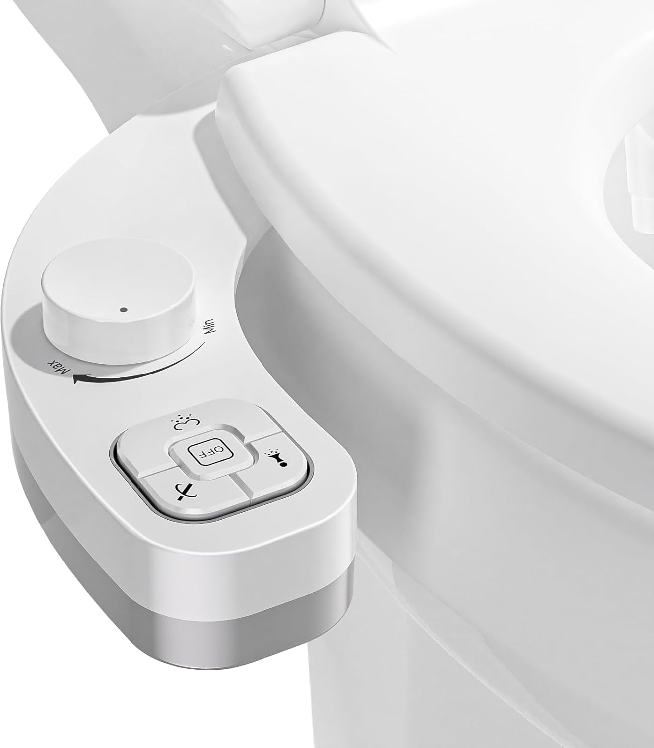 PIKETS Bidet Attachment for Toilet, Dual Nozzle (Frontal and Rear Wash) Non-Electric Fresh Water Toilet Seat Attachment with Nozzle Self Cleaning, Adjustable Water Pressure(Chrome Silver)