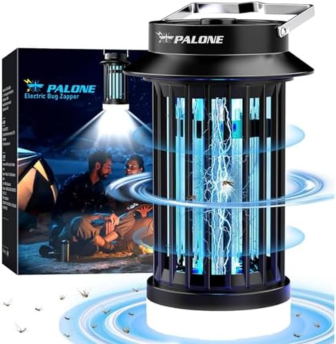 PALONE Bug Zapper, Electric Bug Zapper with 4200V,Indoor Bug Zapper with 2600mAh Used for 13 Hours, Portable Electric Flytrap,Outdoor Bug Zapper for Home,Backyard,Patio,Camping and Fishing