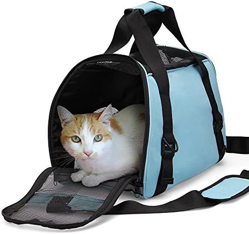 ZaneSun Cat Carrier,Soft-Sided Pet Travel Carrier for Cats,Dogs Puppy Comfort Portable Foldable Pet Bag Airline Approved (Small Rosered)