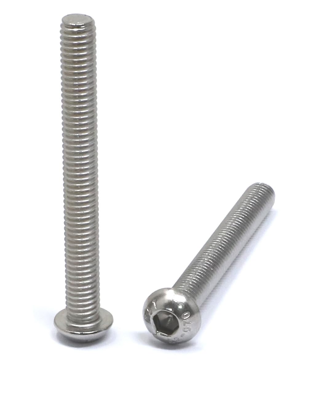iexcell 50 Pcs M6 x 20mm Thread Pitch 1 mm Stainless Steel 304 Hex Socket Button Head Cap Screws Bolts Kit