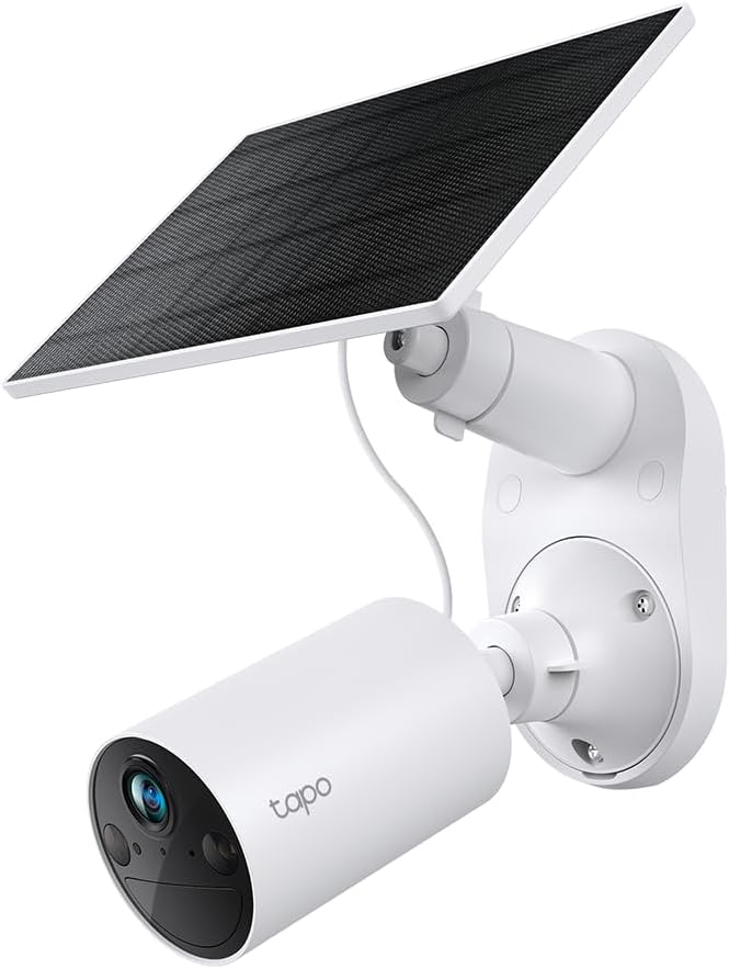 TP-Link Tapo Solar-Powered Security Camera Kit, 2K Wireless Battery Camera w/Solar Panel Base, Smart Person Detection, SD/Cloud Storage, Spotlight Color Night Vision, No Hub Needed (Tapo C410 KIT)