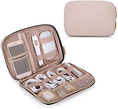 BAGSMART Electronic Organizer, Travel Cable Organizer Double Layer Electronics Accessories Cases Portable for Tablet 7.9", USB Drive, Cords, Black