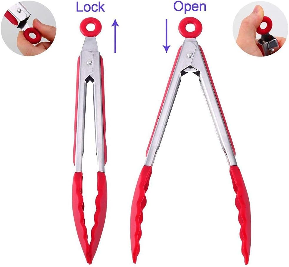 Purilite Select Silicone & Stainless Steel Kitchen Tongs
