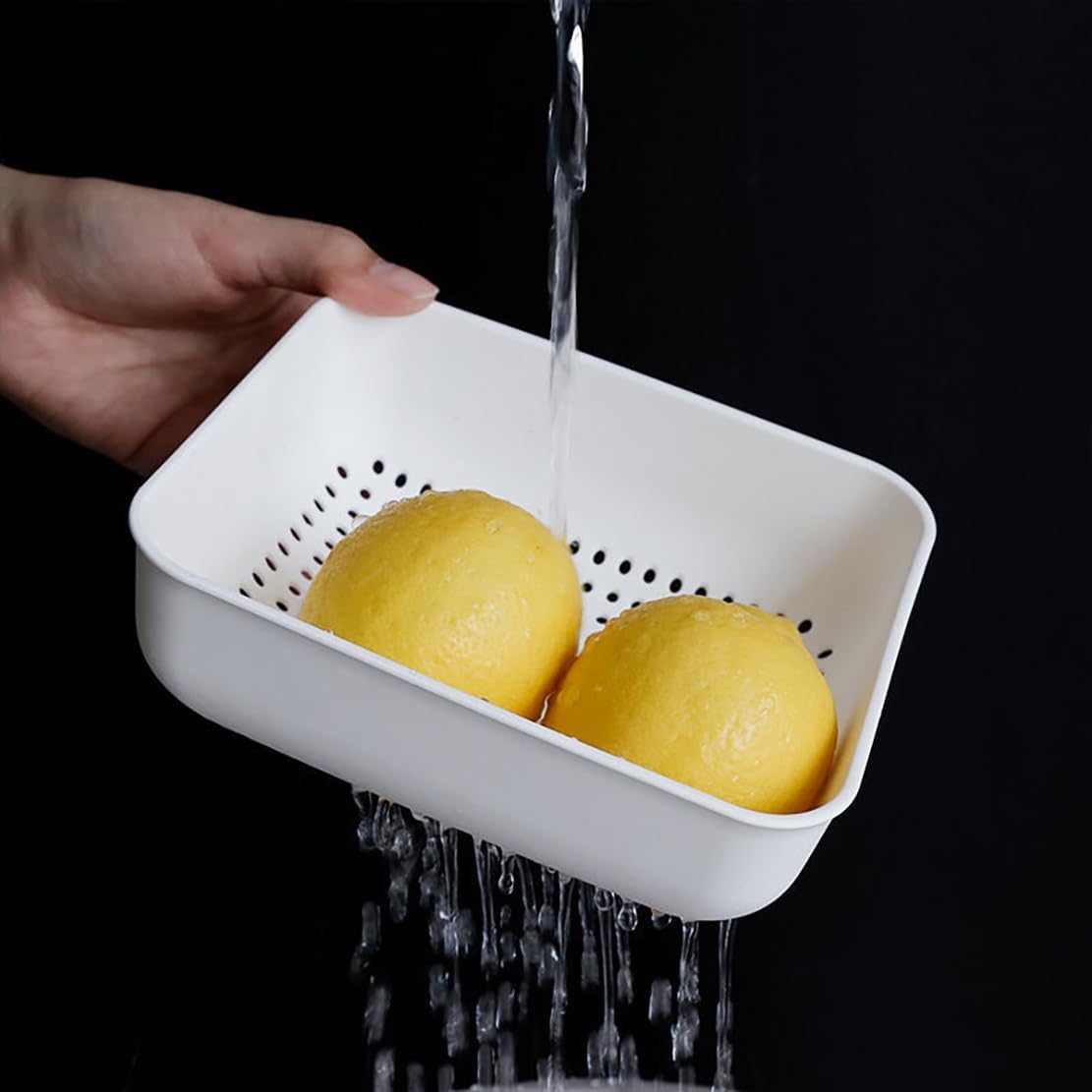 Kitchen Washbas Food Strainer Drain Basket Rotating Drainer Double-Layer Basin Vegetable Fruit Washing Strainer
