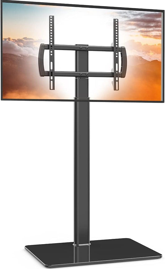 Universal TV Stand with Mount 80 Degree Swivel Height Adjustable and Tilt Function for 27 to 65 inch LCD, LED OLED TVs,HT1002B - PuriLite