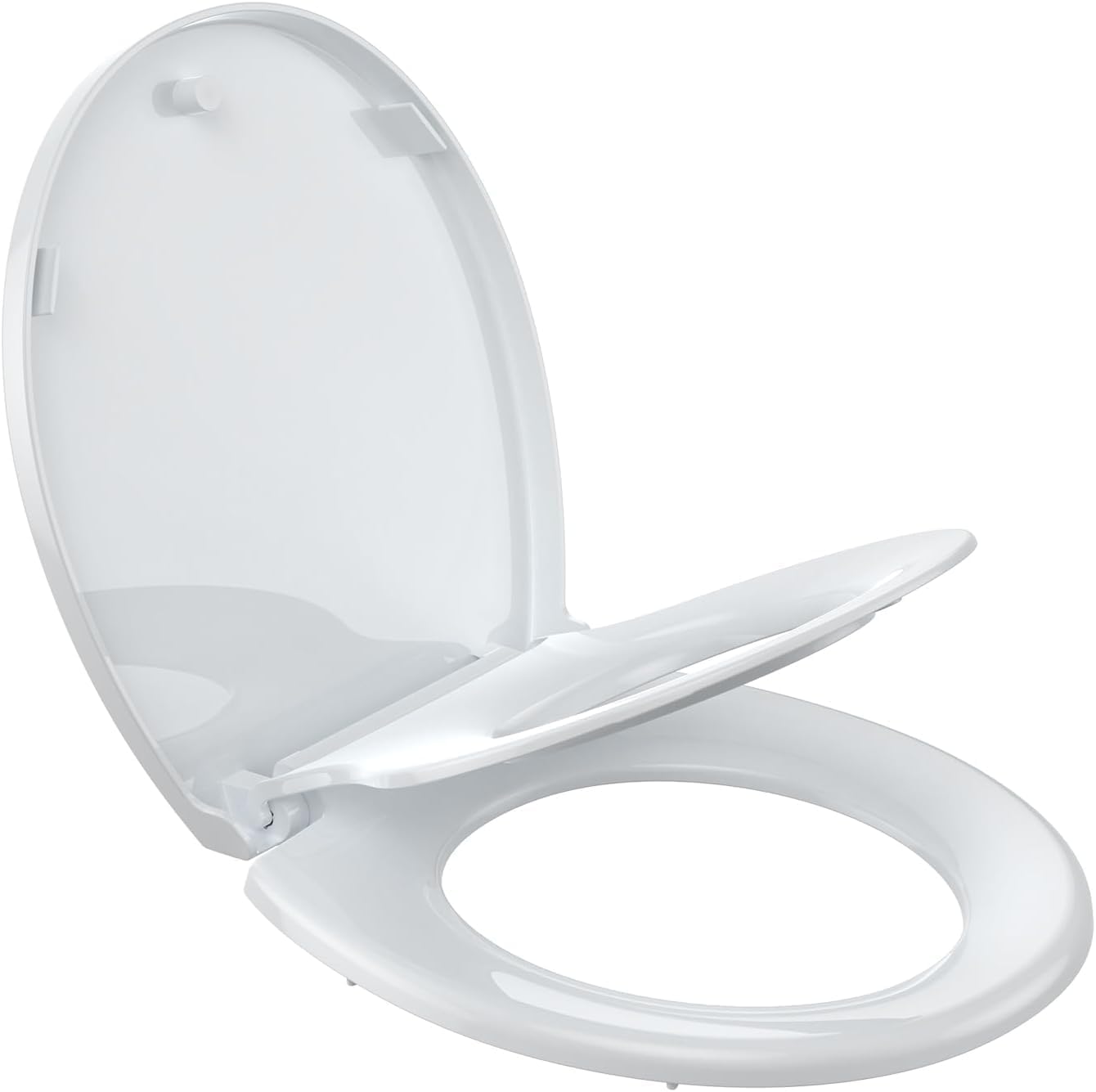Homfan Elongated Soft-Close Toilet Seat with Built-in Toddler Potty Training Seat – Easy Installation, Durable & Quiet Close, Fits Adult & Child, Includes Quick-Detach Hinges