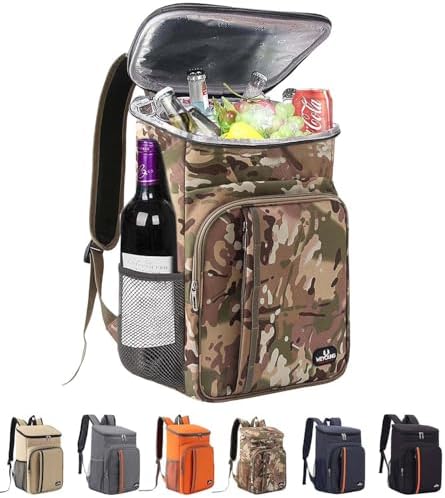 Bagtopia Camping Cooler Backpack 25 Cans, Leak Proof Insulated Thermal Bag, Beach Travel Picnic Lunch Backpack for Men Women